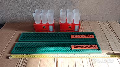 12 Bicchieri Shot +2 Tappetini Barmat Jagermeister