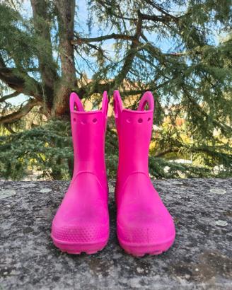 Stivali da pioggia bambina Crocs Handle It rosa