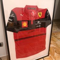 Maglia ferrari firmata Leclerc con cornice