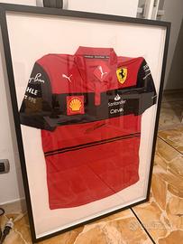 Maglia ferrari firmata Leclerc con cornice