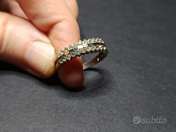 Veretta in argento 800 con brillantini