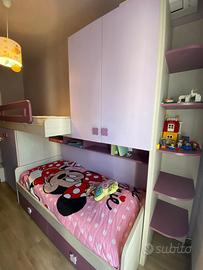 Cameretta a soppalco due letti