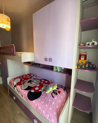 Cameretta a soppalco due letti