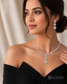 set collana orecchini cristallo sposa 