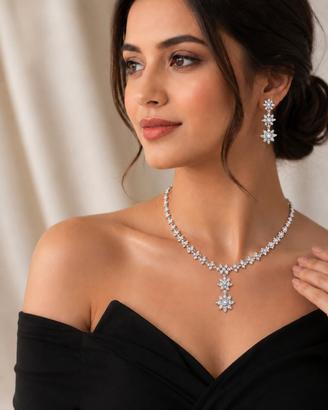 set collana orecchini cristallo sposa 