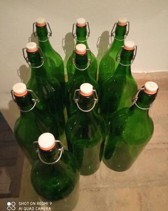 10 bottiglioni in vetro da 2 litri