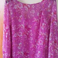 Blusa in voile fantasia ciclamino 