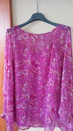Blusa in voile fantasia ciclamino 