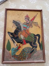 Dipinto Antico "San Giorgio e il Drago"