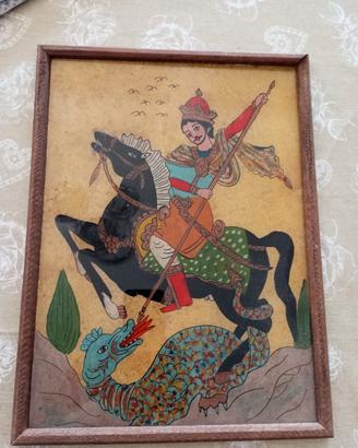 Dipinto Antico "San Giorgio e il Drago"