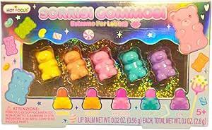 Set di 5 balsami per labbra a forma di orsetto