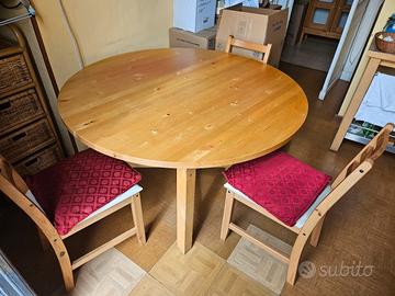 Tavolo tondo in rovere allungabile 