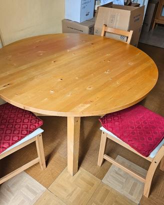 Tavolo tondo in rovere allungabile 