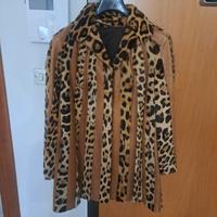 cappotto corto in Leopardo e pelle anni 70 
