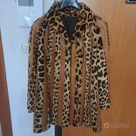 cappotto corto in Leopardo e pelle anni 70 