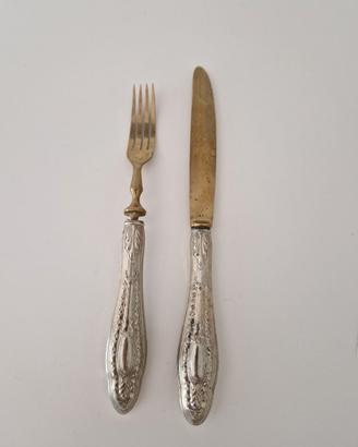 Antiche posate in ottone argentato