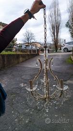 Lampadario a gocce anni '60 in cristallo