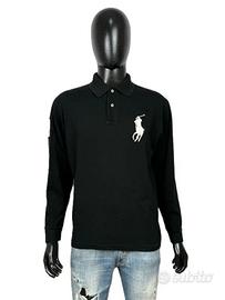 Ralph Lauren Uomo Polo Manica Lunga Cotone Nero XL