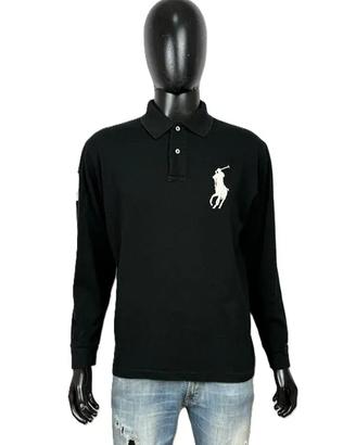 Ralph Lauren Uomo Polo Manica Lunga Cotone Nero XL