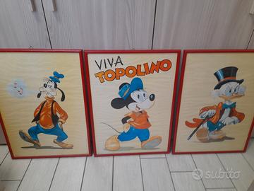 quadri di Topolino Pippo e Paperone vintage 