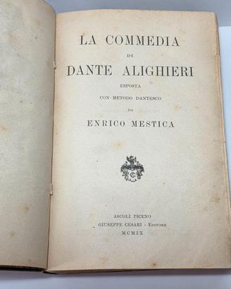 Libro 1919 La Commedia Di Dante Alighieri -Mestica