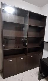 Libreria con vetrina per stanza studio 2 mobili