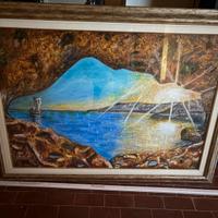 Quadro paesaggio marino visto da grotta