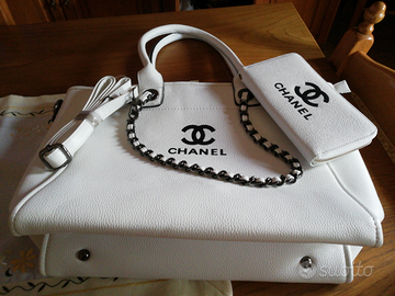 Borsa nuova bianca con portafoglio