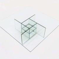 Tavolino in vetro e acciaio anni '70