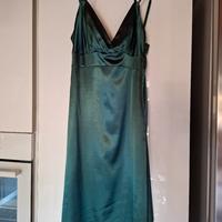 Abito elegante verde smeraldo raso Motivi donna 42