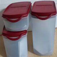 Tupperware contenitori dispensa tappo rosso/verde