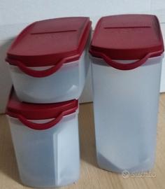 Tupperware contenitori dispensa tappo rosso/verde