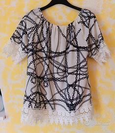 blusa leggera in stoffa tipo chiffon 