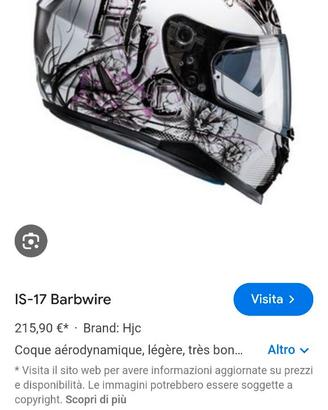 Casco da donna HJC IS-17 Barbwire Noir-Blanc