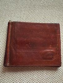 Portacarte in pelle con fermasoldi