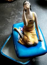 raro portagioie art decò porcellana 1930 