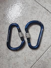 due moschettoni blu kong hms screw nuovi