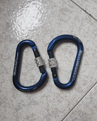 due moschettoni blu kong hms screw nuovi