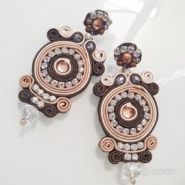orecchini soutache grandi bronzo