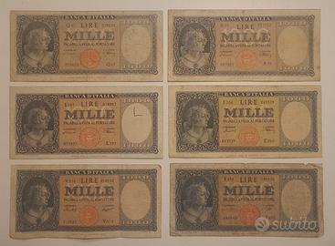 GIRO COMPLETO BANCONOTE 1000 LIRE (1947-1961)