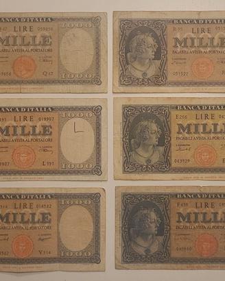 GIRO COMPLETO BANCONOTE 1000 LIRE (1947-1961)