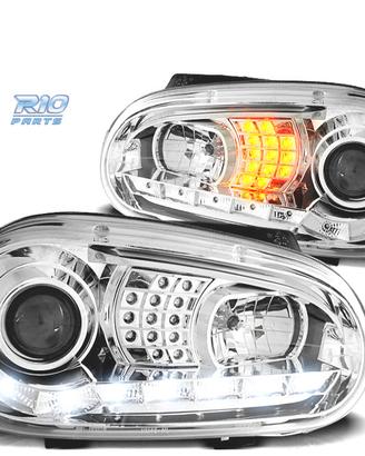 FARI VOLKSWAGEN VW GOLF 4 DAYLIGHT CROMATI FRECCE 
