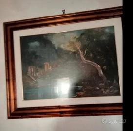 quadro con cornice e vetro, vintage più di 50 anni