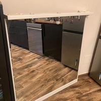 Specchio 105x115 vintage bianco 3 punti luce