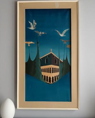 Dipinto Venezia nel Realismo Magico, anni 1970