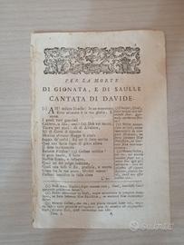 Antica stampa "Per la morte di Gionata" - 1795 