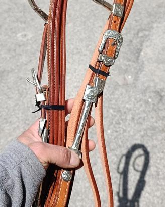 briglia western ad orecchio con argenti 