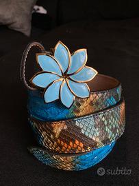 Cintura vera pelle di pitone tinta Artigianato