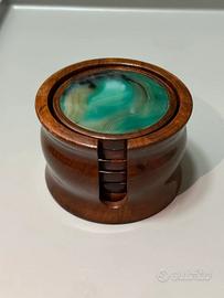 Sottobicchieri in agata verde