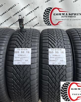 4 PNEUMATICI 205/55 R16 PIRELLI INVERNALI 90%